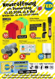 TEDi Prospekt woche 41 Seite 1: Gültig ab 15.10. bis 22.10.2026 Neueröffnung am Donnerstag, 15.10.2026, ab 8 Uhr Breite Str