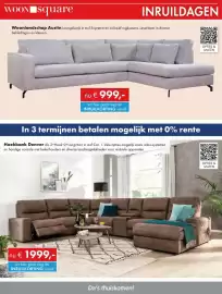 Woonsquare folder week 42 Pagina 3: Woonlandschap Austin loungebank €999,00, Console meubel €1.999,00