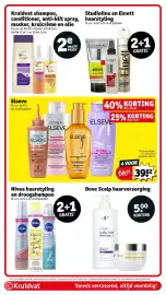 Kruidvat folder week 42 Pagina 18: Elseve €39,82, Kruidvat shampoo, conditioner, anti-klit spray, masker, krulcrème en olie