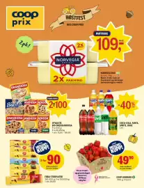 Coop Prix kundeavis uke 42 Side 1: Coca-Cola, Fanta, Sprite, Urge, Freia melkesjokolade €90,00