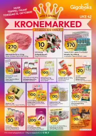 Gigaboks kundeavis uke 42 Side 1: Cashewnøtter 1 kg €130,00, A+ vaskepulver 9,18 kg €200,00