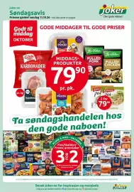 Joker kundeavis Side 1: MIDDAGSPRODUKTER €79,90, Fisk/Skalldyr/ Frosne grønnsaker