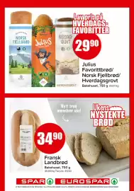 Spar kundeavis uke 42 Side 9: Julius Favorittbrød/ Norsk Fjellbrød/ Hverdagsgrovt €29,90, Fransk Landbrød €34,90