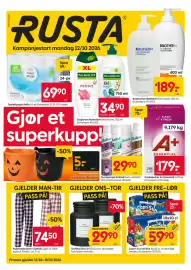 Rusta kundeavis uke 42 Side 1: Vaskepulver A+ Essential €179,00, Capri-Sun drikke, Medlemspris