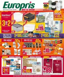 Europris kundeavis uke 42 Side 1: Alle lyspærer, Halloween godteri €100,00
