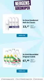 Plein.nl folder Pagina 18: Ariel Wasmiddel Original Cold & €67,49, Dove Deodorant Roll-On Classic €13,17