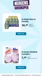 Plein.nl folder Pagina 2: Harpic Toiletblok Lavendel 2 €7,99, Robijn Klein en Krachtig €38,45