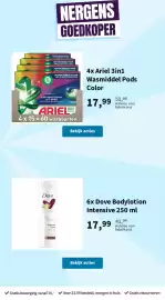 Plein.nl folder Pagina 27: Ariel 3in1 Wasmiddel Pods Color €17,99, Dove Bodylotion Intensive €17,99
