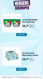 Plein.nl folder Pagina 32: Ariel Wasmiddel 3in1 Pods Color €28,28, Sence Baby Wipes Water €19,99