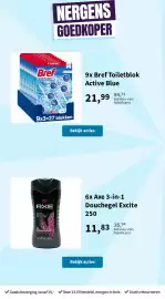 Plein.nl folder Pagina 46: Bref Toiletblok Active Blue €21,99, Axe 3-in-1 Douchegeel Excite €11,83