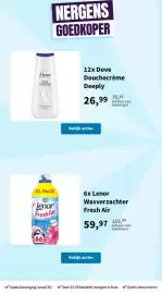 Plein.nl folder Pagina 52: Dove Douchecrème Deeply €26,99, Lenor Wasverzachter Fresh Air €59,97