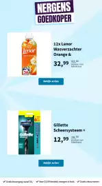 Plein.nl folder Pagina 57: Lenor Wasverzachter Orange & €32,99, Gillette Scheersysteem + €12,99