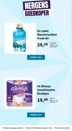 Plein.nl folder Pagina 68: Lenor Wasverzachter Fresh Air €29,99, Always Incontinentie Broekjes €19,99