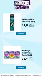 Plein.nl folder Pagina 69: Rexona Men Deodorant Spray €14,99, Always Inlegkruisjes €32,97