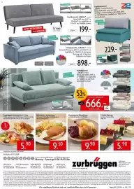 Zurbrüggen Prospekt Seite 48: Geschmorte Entenkeule mit Rotkohl und Kartoffelklößen €9,90, Frühstück €5,90