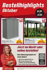 Toom Baumarkt Prospekt Seite 22: Gerätehaus „Europa 1“ €659,00, Gewächshaus "SunGarden Energy 2.1" * B €4.499,00