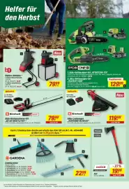 Toom Baumarkt Prospekt Seite 6: Axt €19,99, Einhell Akku-Laubsauger „VENTURRO 18/210 Kit“ €119,99