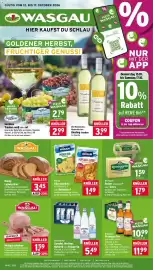 Wasgau Prospekt woche 42 Seite 1: WASGAU Metzgerschinken €1,59, Gerolsteiner Sprudel €5,49