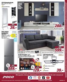 Poco Prospekt woche 42 Seite 16: Ecksofa mit Bettfunktion und Bettkasten €599,00, LED-Deckenleuchte POCO line €39,00