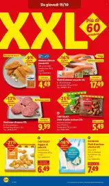 Volantino Lidl settimana 42 Pagina 10: Hamburger di manzo XXL €9,99, Merluzzo d’Alaska panato XXL €4,49