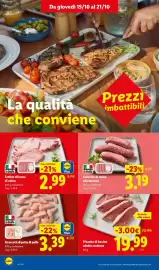Volantino Lidl settimana 42 Pagina 8: Salsiccia di suino alla toscana €3,19, Fettine di lonza di suino €2,99