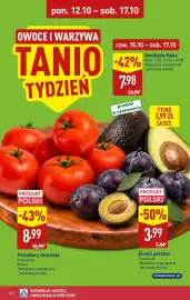 ALDI gazetka tydzień 42 Strona 10: 10 | pon. 12.10 - sob. 17.10 OWOCE I WARZYWA TANIO TYDZIEŃ czw. 15.10 - sob. 17.10 -42%