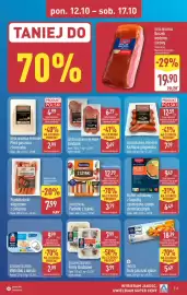 ALDI gazetka tydzień 42 Strona 13: Frankfurterki wieprzowe z ciełeciną €7,99, Tarczyński Parówki z szynki €3,79