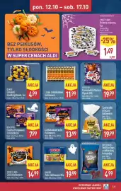 ALDI gazetka tydzień 42 Strona 23: Czekoladki mleczne Halloween €19,99, Czekoladowe kule Halloween €13,99
