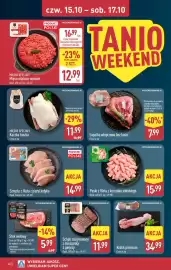 ALDI gazetka tydzień 42 Strona 46: MIESNE SPECJAŁY Kaczka tuszka €11,99, Paski z fileta z kurczaka sielskiego €15,99