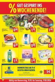EDEKA Wucherpfennig Prospekt woche 42 Seite 27: Diamant Weizenmehl Extra €0,88, Goldsteig Emmentaler €0,99