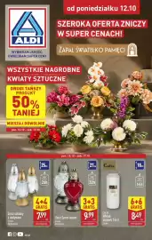ALDI gazetka tydzień 42 Strona 1: CALIX €8,49, Znicz Serce średni €9,99