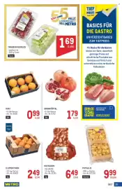 Metro Flugblatt Seite 25: Trauben kernlos €1,69, KAKI €0,99