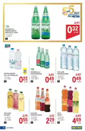 Metro Flugblatt Seite 40: WALDQUELLE MINERALWASSER €0,32, Vöslauer Mineralwasser €0,49
