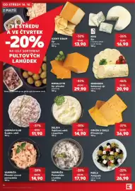 Kaufland leták týden 42 Strana 16: Delika vajíčkový salát s jogurtem €14,90, Serenada salámový sýr €20,90