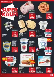 Kaufland leták týden 42 Strana 6: Příbram jemné párky €9,90, Prantl šunka nejvyšší jakosti €19,90