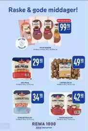 Rema 1000 kundeavis uke 42 Side 13: TERNING BACON 2PK €42,90, FRYSTE BURGERE €99,90