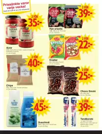 Matöppet reklamblad vecka 42 Sida 4: Ajvar €35,00, Choco Smoki €25,00