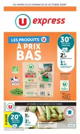 Catalogue U Express page 1: Poireau coupe filiere €3,19, U bio lardons €1,65