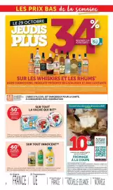 Catalogue U Express page 2: Old Nick Rhum Blanc Antilles €3,00, La vache qui rit