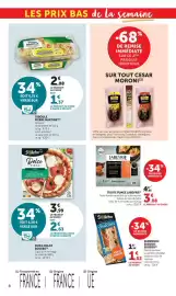 Catalogue U Express page 8: LABEYRIE Truite fumée €3,08, Pierre Martinet Taboule €1,37