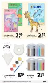 Catalogue Wibra page 13: Paint Your Own Wooden Animals €2,49, COLOUR & CRAFT 3D SHARK €2,99