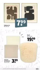 Catalogue Wibra page 15: Tableau lin €7,99, Pouf €19,99