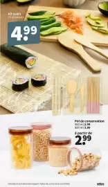 Catalogue Wibra page 6: Pot de conservation €2,99, Kit sushi €4,99