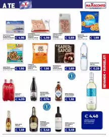 Volantino Maxisconto Pagina 13: Acqua Valmora €0,29, Profiteroles Saper di Sapori €3,69