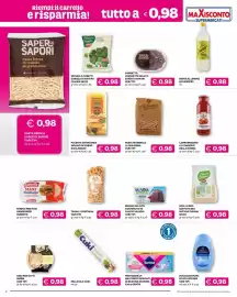 Volantino Maxisconto Pagina 2: Polenta istantanea Molino di Borgo S.Dalmazzo €0,98, Pellicola Cuki €0,98