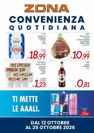 Volantino Zona Pagina 1: Farina 00 Pizzeria Caputo Blu €18,99, Prosciutto da Frati Norcino €10,99