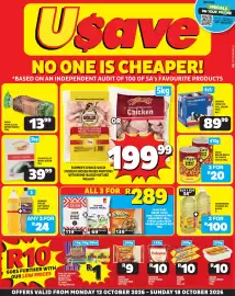 Usave catalogue week 42 Page 1: EKasi baked beans €20,00, Homegrown Cooking Oil Blend €100,00