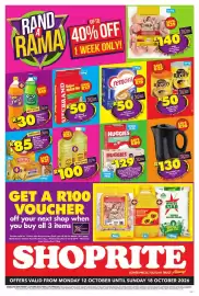 Shoprite catalogue week 42 Page 1: Huggies Dry Comfort €129,00, Homegrown Cooking Oil Blend €100,00