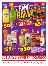 Shoprite catalogue week 42 Page 1: Klipdrift Export Brandy/Old Buck Dry Gin/Three Ships Select Whisky €350,00