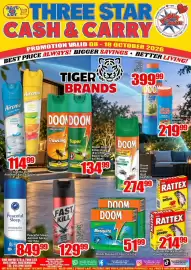 Three Star Cash and Carry catalogue Page 8: Doom Mosquito Coils €51,99, Fast Kill Insect Killer €129,99